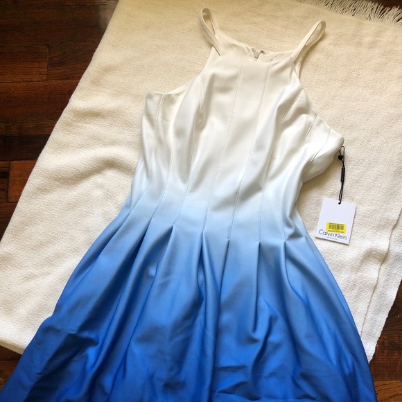 NWT Calvin Klein Ombre Halter Fit & Flare Dress Size S - Picture 4 of 5